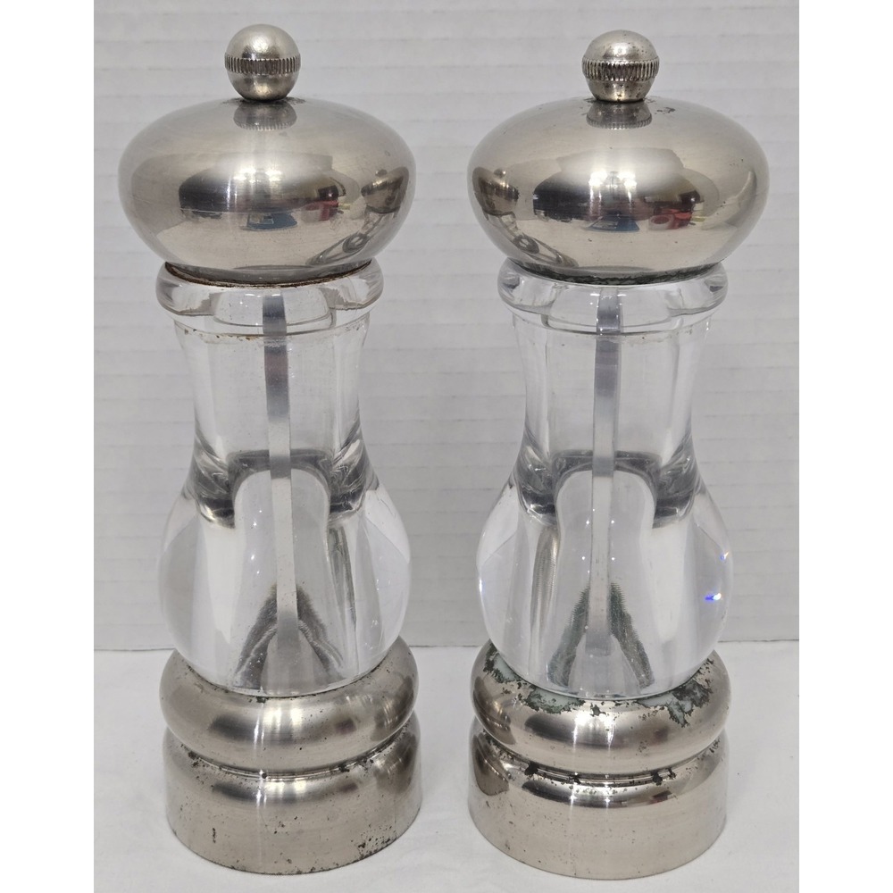 Vtg Olde Thompson Acrylic Salt Shaker/Pepper Mill, 8 Inch, See Descript - As Is
